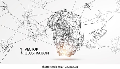 Abstract irregular graphic, network connections.
