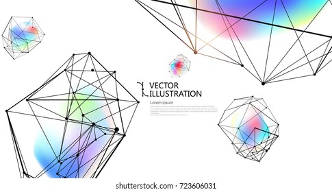 Abstract irregular graphic, network connections.