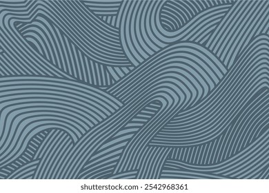 abstrakt Unregelmäßige graue dunkle Farbe Welle gestreiften Linien strukturierten Hintergrund. nahtloses geometrisches Muster-Design für Zertifikate, Einladungen, Textilien, Bekleidung, Cover und mehr.

