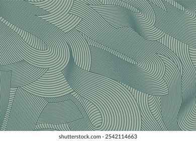 abstract Irregular grey green color wave striped lines textured background. seamless geometric pattern design for certificates, invitations, textiles, apparel, covers and more.
