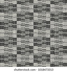 Abstract Irregular Halftone Effect Damaged Graphic Motif. Seamless Pattern.