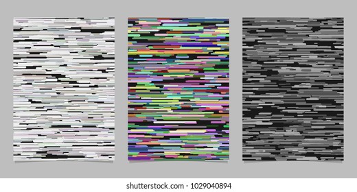 Abstract irregular horizontal rounded stripe background brochure template set
