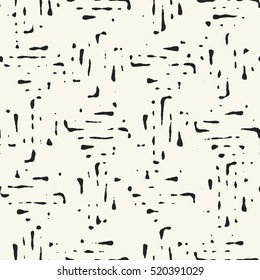 Abstract irregular ink drip elements textured background. Seamless pattern.
