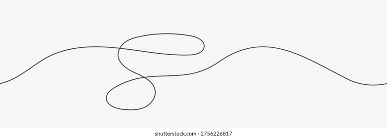 Abstract irregular line with loops. Wiggly stripe background. Twisty seamless pattern