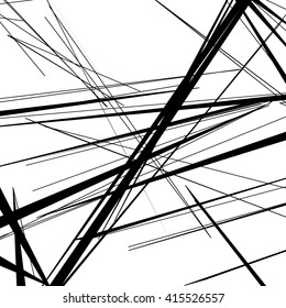 Abstract, irregular lines pattern, background. Monochrome geometric art.