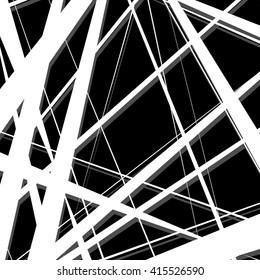 Abstract, irregular lines pattern, background. Monochrome geometric art.