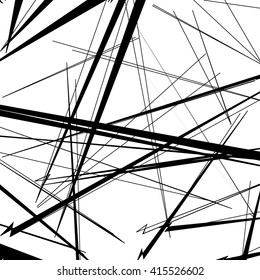 Abstract, irregular lines pattern, background. Monochrome geometric art.