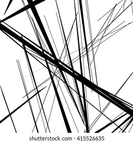 Abstract, irregular lines pattern, background. Monochrome geometric art.