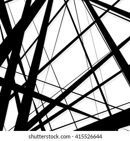 Abstract, irregular lines pattern, background. Monochrome geometric art.