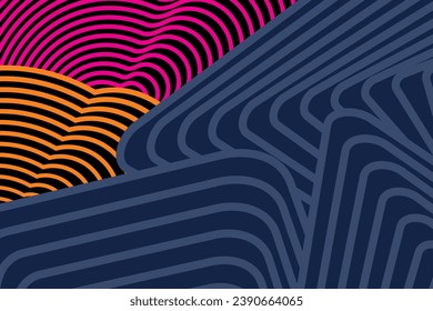 Abstract irregular magenta yellow blue striped textured background. seamless geometric pattern design for certificate, invitation, clothes and others.
