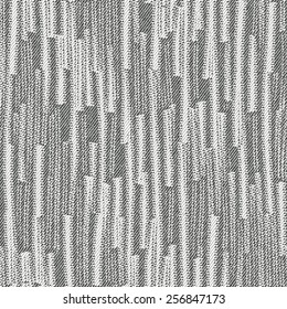 Abstract irregular modern urban stroke fabric textured background. Seamless pattern. Vector.
