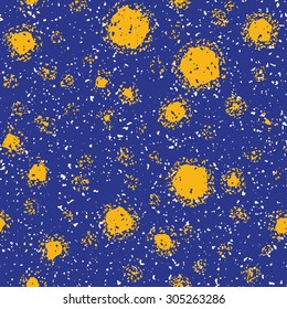 Abstract irregular mottled yellow dot. Seamless pattern.