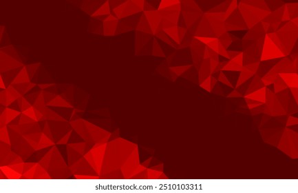 Abstract irregular polygon background in dark red color. triangle pattern design for decoration, banner, greeting, invitation, website, advertising, cover, backdrop