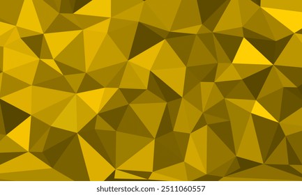 Abstract irregular polygon background in dark gold yellow color. triangle pattern design for decoration, banner, greeting, invitation, website, advertising, cover, backdrop