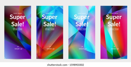 Abstract irregular polygonal background. Multicolored gradient of reflected light in crystal or diamond structure. Fragile sharp shattered ice or glass texture. Ambient light of low poly cubism