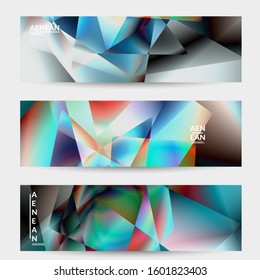 Abstract irregular polygonal background. Multicolored gradient of reflected light in crystal or diamond structure. Fragile sharp shattered ice or glass texture. Ambient light of low poly cubism