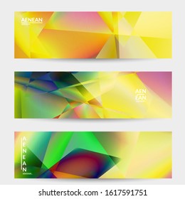 Abstract irregular polygonal background. Multicolored gradient of reflected light in crystal or diamond structure. Fragile sharp shattered ice or glass texture. Ambient light of low poly cubism