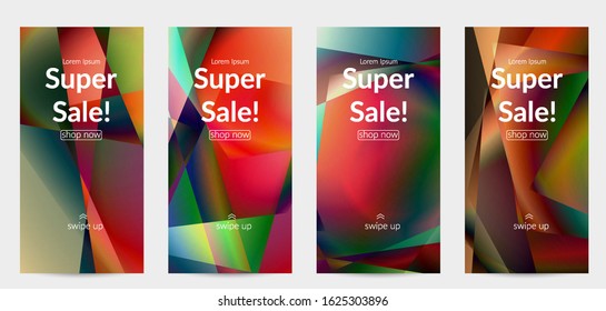Abstract irregular polygonal background. Multicolored gradient of reflected light in crystal or diamond structure. Fragile sharp shattered ice or glass texture. Ambient light of low poly cubism
