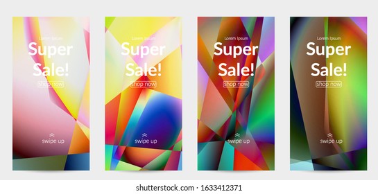 Abstract irregular polygonal background. Multicolored gradient of reflected light in crystal or diamond structure. Fragile sharp shattered ice or glass texture. Ambient light of low poly cubism