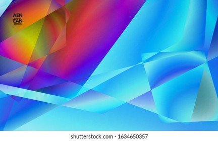 Abstract irregular polygonal background. Multicolored gradient of reflected light in crystal or diamond structure. Fragile sharp shattered ice or glass texture. Ambient light of low poly cubism