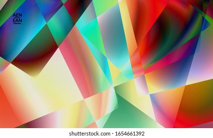 Antecedentes polígonos irregulares abstractos. Gradiente multicolor de luz reflejada en la estructura de cristal o diamante. Frágil y agudo hielo o textura de vidrio. Luz ambiental de bajo cubismo de polios