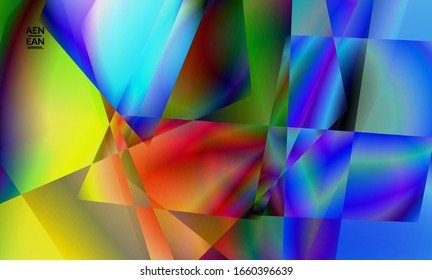 Antecedentes polígonos irregulares abstractos. Gradiente multicolor de luz reflejada en la estructura de cristal o diamante. Frágil y agudo hielo o textura de vidrio. Luz ambiental de bajo cubismo de polios