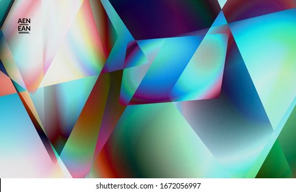 Antecedentes polígonos irregulares abstractos. Gradiente multicolor de luz reflejada en la estructura de cristal o diamante. Frágil y agudo hielo o textura de vidrio. Luz ambiental de bajo cubismo de polios