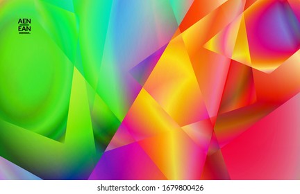 Abstrakter, unregelmäßiger polygonaler Hintergrund. mehrfarbiger Farbverlauf des reflektierten Lichts in Kristallstruktur oder Diamantstruktur. Fragile, scharfe, zerbrochene Eis oder Glasstruktur. Ambientes Licht des Low-Poly-Kubismus