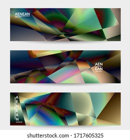 Abstract irregular polygonal background. Multicolored gradient of reflected light in crystal or diamond structure. Fragile sharp shattered ice or glass texture. Ambient light of low poly cubism