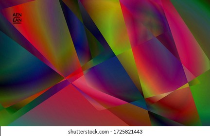 Abstract irregular polygonal background. Multicolored gradient of reflected light in crystal or diamond structure. Fragile sharp shattered ice or glass texture. Ambient light of low poly cubism