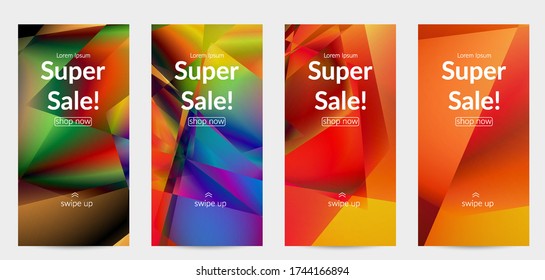 Abstract irregular polygonal background. Multicolored gradient of reflected light in crystal or diamond structure. Fragile sharp shattered ice or glass texture. Ambient light of low poly cubism