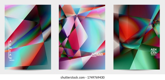 Abstrakter, unregelmäßiger polygonaler Hintergrund. mehrfarbiger Farbverlauf des reflektierten Lichts in Kristallstruktur oder Diamantstruktur. Fragile, scharfe, zerbrochene Eis oder Glasstruktur. Ambientes Licht des Low-Poly-Kubismus