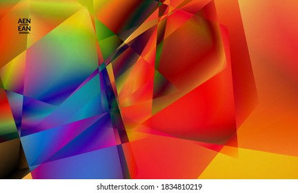 Resumen del fondo poligonal irregular. Gradiente multicolor de la luz reflejada en la estructura de cristal o diamante. Frágiles y agudas texturas de hielo o vidrio destrozadas. Luz ambiente de bajo cubismo de políticas