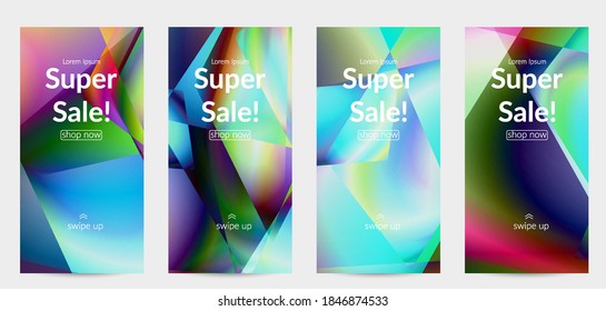 Abstract irregular polygonal background. Multicolored gradient of reflected light in crystal or diamond structure. Fragile sharp shattered ice or glass texture. Ambient light of low poly cubism