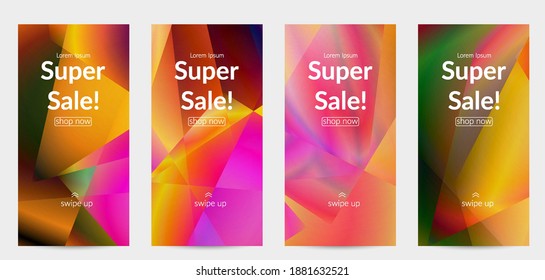 Abstract irregular polygonal background. Multicolored gradient of reflected light in crystal or diamond structure. Fragile sharp shattered ice or glass texture. Ambient light of low poly cubism