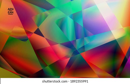 Resumen del fondo poligonal irregular. Gradiente multicolor de la luz reflejada en la estructura de cristal o diamante. Frágiles y agudas texturas de hielo o vidrio destrozadas. Luz ambiente de bajo cubismo de políticas