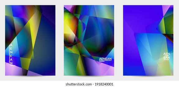 Abstract irregular polygonal background. Multicolored gradient of reflected light in crystal or diamond structure. Fragile sharp shattered ice or glass texture. Ambient light of low poly cubism