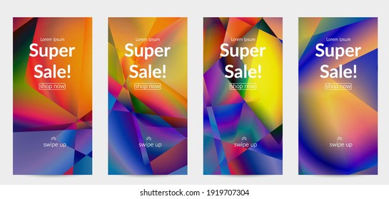 Abstract irregular polygonal background. Multicolored gradient of reflected light in crystal or diamond structure. Fragile sharp shattered ice or glass texture. Ambient light of low poly cubism