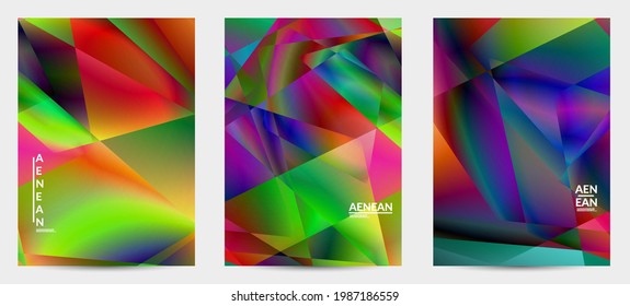 Abstrakter, unregelmäßiger polygonaler Hintergrund. mehrfarbiger Farbverlauf des reflektierten Lichts in Kristallstruktur oder Diamantstruktur. Fragile, scharfe, zerbrochene Eis oder Glasstruktur. Ambientes Licht des Low-Poly-Kubismus