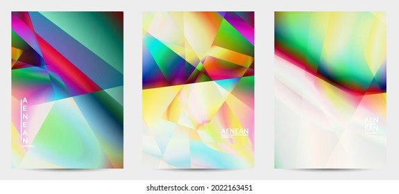 Abstract irregular polygonal background. Multicolored gradient of reflected light in crystal or diamond structure. Fragile sharp shattered ice or glass texture. Ambient light of low poly cubism