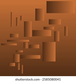 Abstract irregular rectangle pattern. Gradient between dark brown and brown.