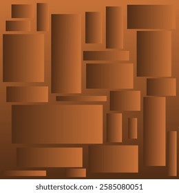 Abstract irregular rectangle pattern. Gradient between dark brown and brown.