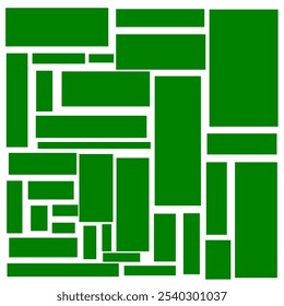 Padrão de retângulo irregular abstrato. Retângulos verdes.  