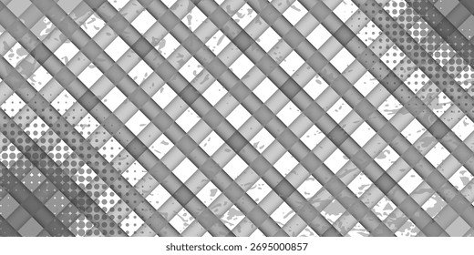 Padrão sem emenda irregular abstrato com grade de aquarela preta em um fundo branco. Impressão Geométrica Repetível Feita De Linhas Pintadas À Mão Pretas. Abstract Painting-like Checkered Design (Projeto xadrez tipo pintura).