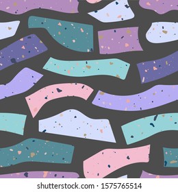 Abstract irregular shapes seamless vector pattern background with terrazzo details 