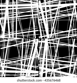 Abstract irregular straight lines pattern. Set of 4 version. Geometric monochrome backgrounds.