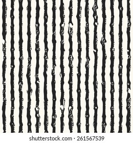 Abstract irregular striped background with noisy details. Seamless pattern. Vector.