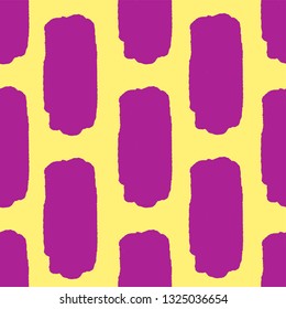 Abstract irregular striped block motif. Vector illustration. Background with minimalistic elements. Striped texture seamless pattern. Grunge endless template. Pink and yellow colors. Fabric textile.