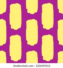 Abstract irregular striped block motif. Vector illustration. Background with minimalistic elements. Striped texture seamless pattern. Grunge endless template. Pink and yellow colors. Fabric textile.