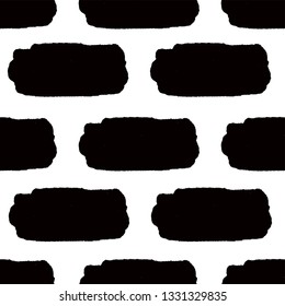 Abstract irregular striped block motif. Vector illustration. Background with minimalistic elements. Striped texture seamless pattern. Grunge endless template. Black and  white colors. Fabric textile.